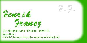henrik francz business card